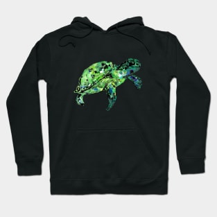 Abstract Green Turtle Hoodie